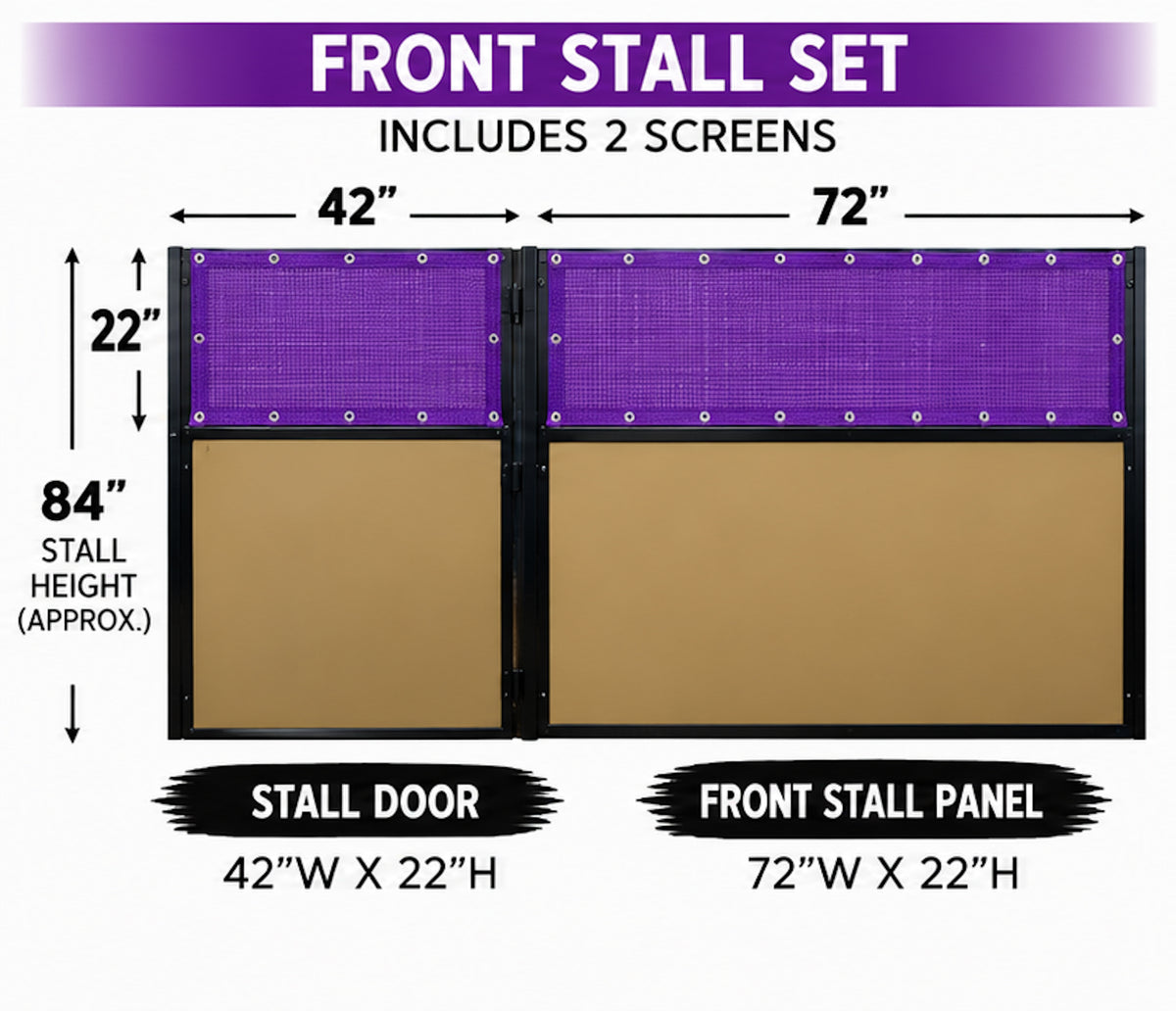 Stall Screen-Front Set-Purple
