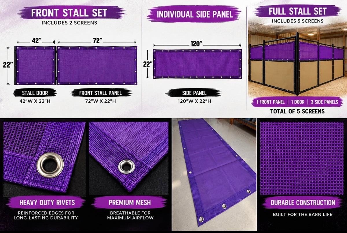 Stall Screen-Full Stall Set- Purple