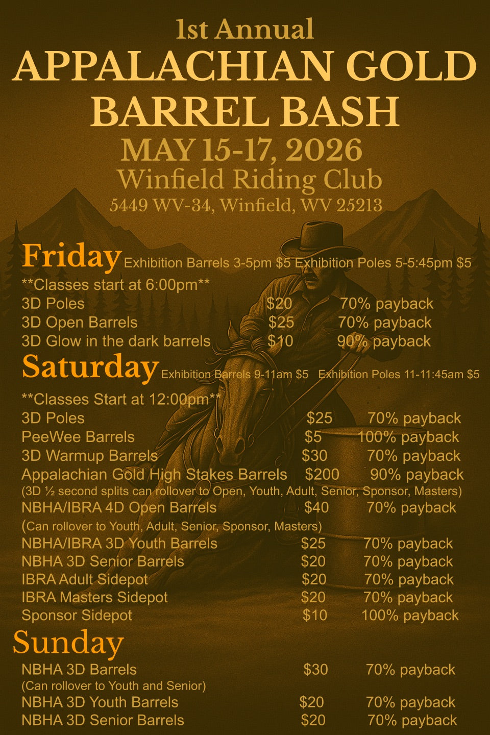 Appalachian Barrel Bash Event Anti Slip Portable Stall Mats