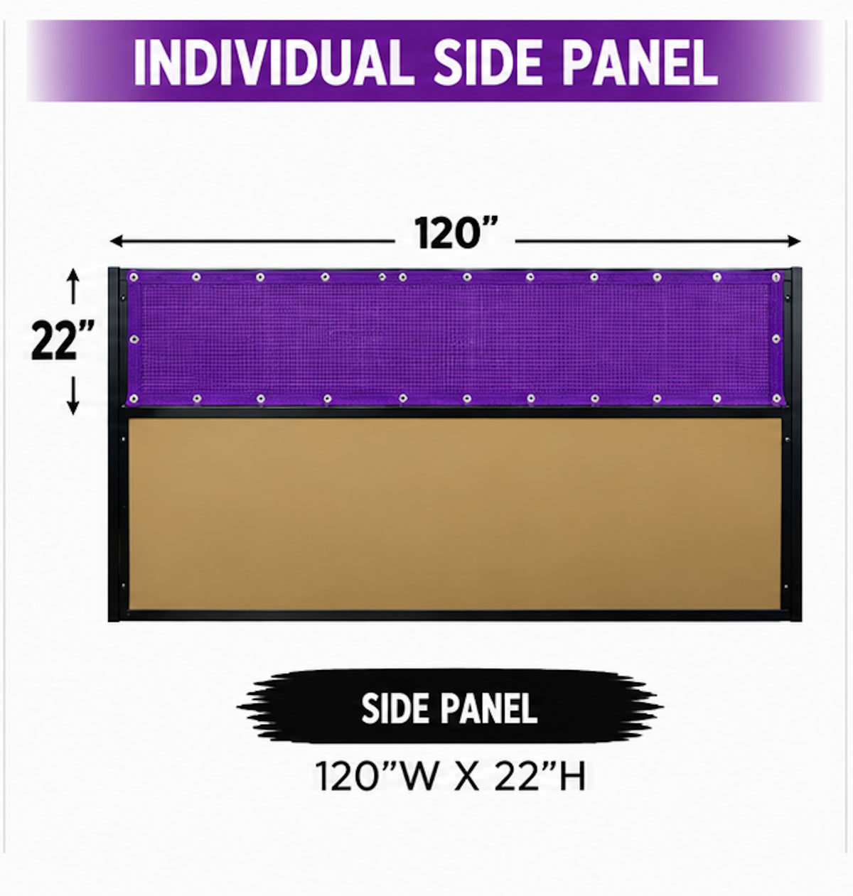 Stall Screen-Individual Side Panel- Purple