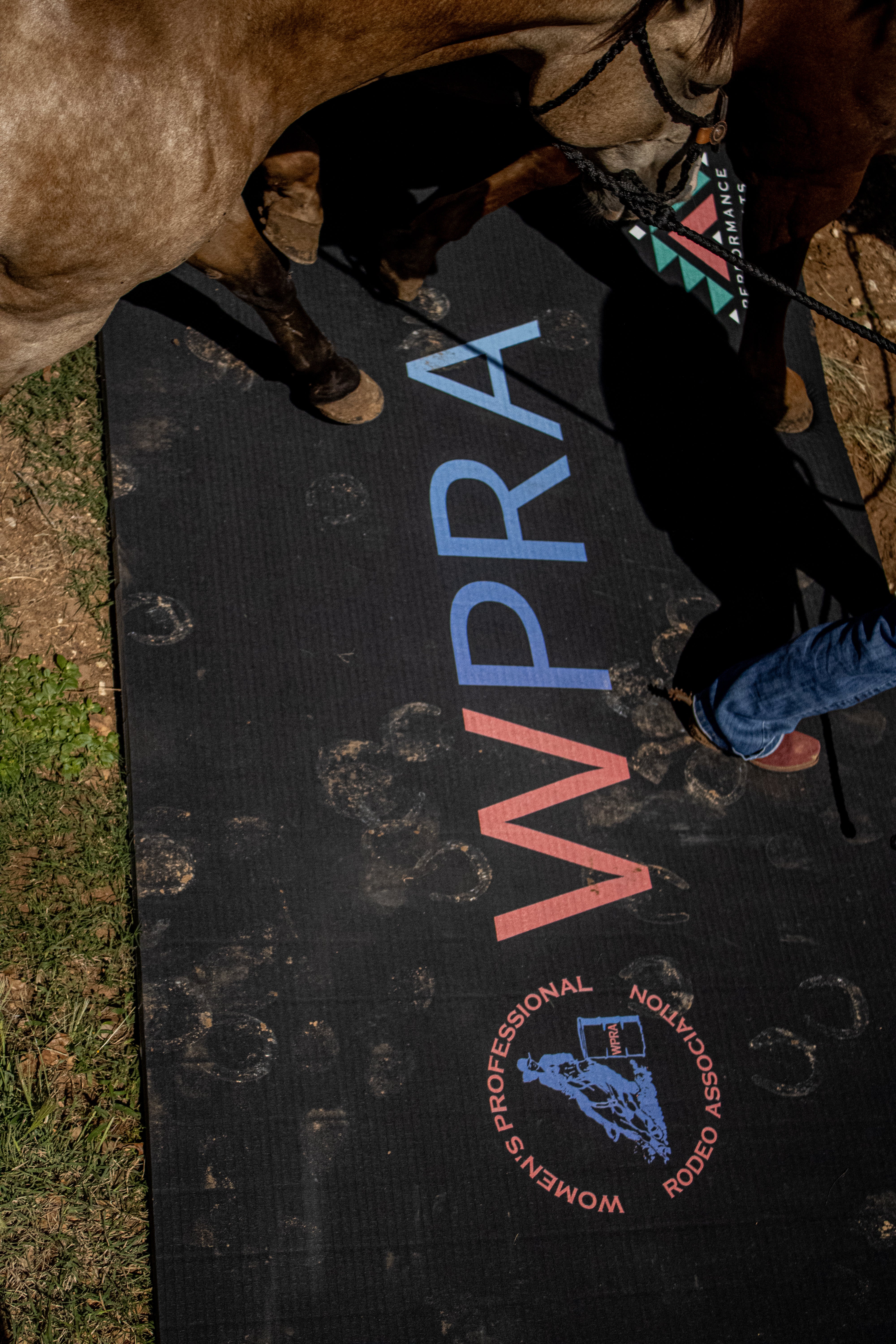 Official WPRA Black 5x10 Portable Stall Mat – Lightweight Roll-Up Mat for Horse Stalls, Events, and Trailers