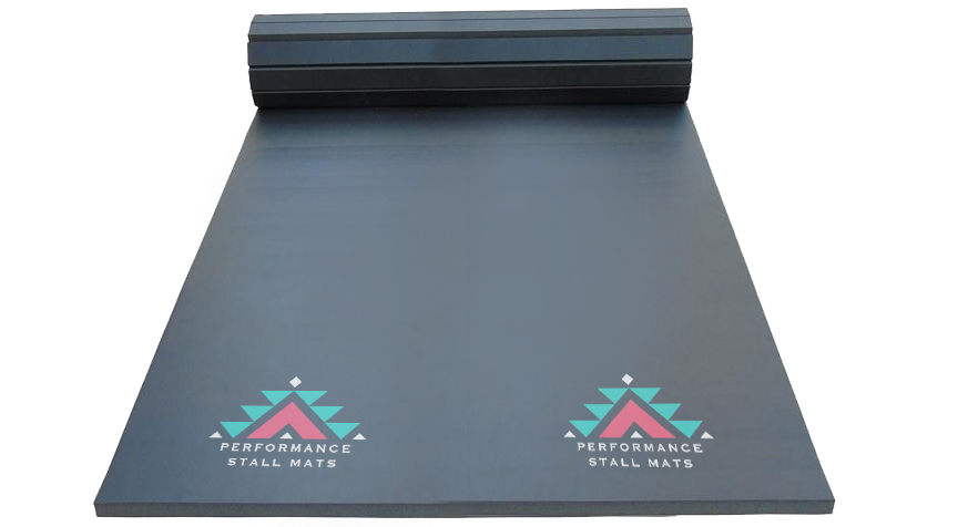 6x9 mat kit Grey – Roll-up stall mat for horses, grooming, or travel setups