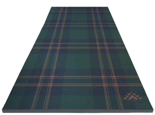 Hunter Green Plaid Design 5x10 Portable Stall Mat – Lightweight Roll-Up Mat for Horse Stalls, Events, and Trailers