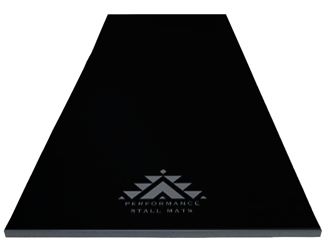 Black with Grey Logo 5x10 Portable Stall Mat – Lightweight Roll-Up Mat for Horse Stalls, Events, and Trailers