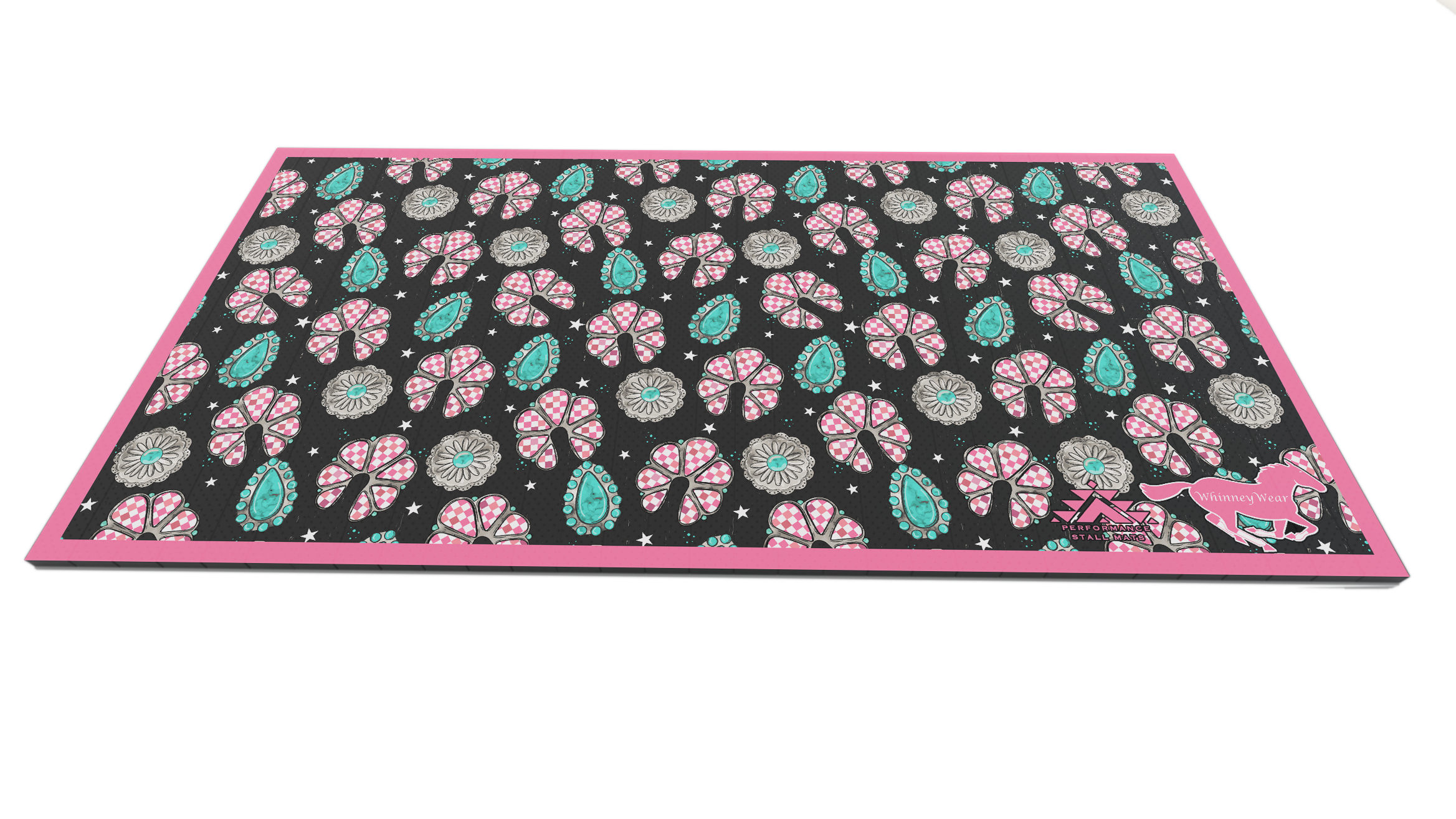 WW Betty Blossoms Design 5x10 Portable Stall Mat – Lightweight Roll-Up Mat for Horse Stalls, Events, and Trailers