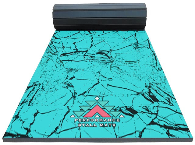 Turquoise Stone Design 5x10 Portable Stall Mat – Lightweight Roll-Up Mat for Horse Stalls, Events, and Trailers