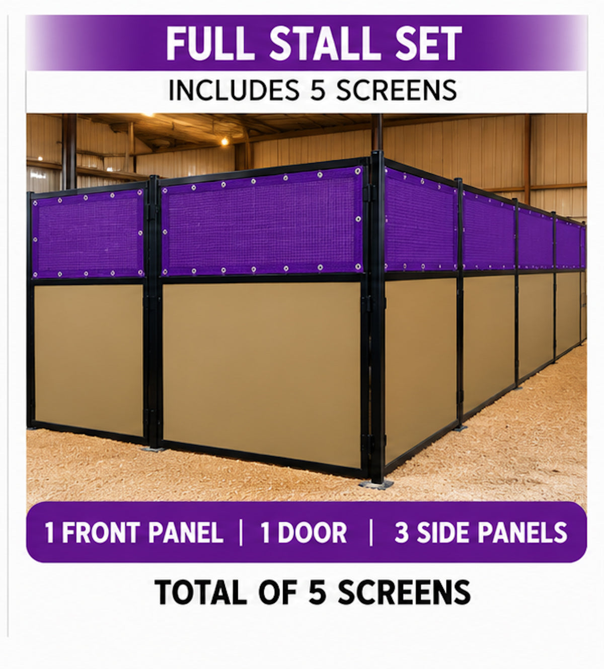 Stall Screen-Full Stall Set- Purple