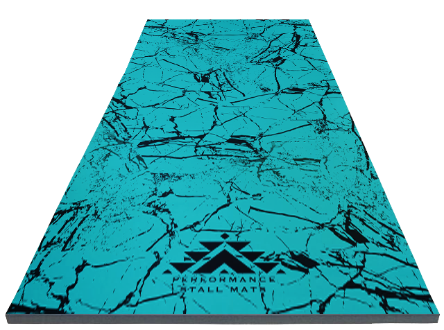 Portable Stall Mat Turquoise Stone with Black PSM