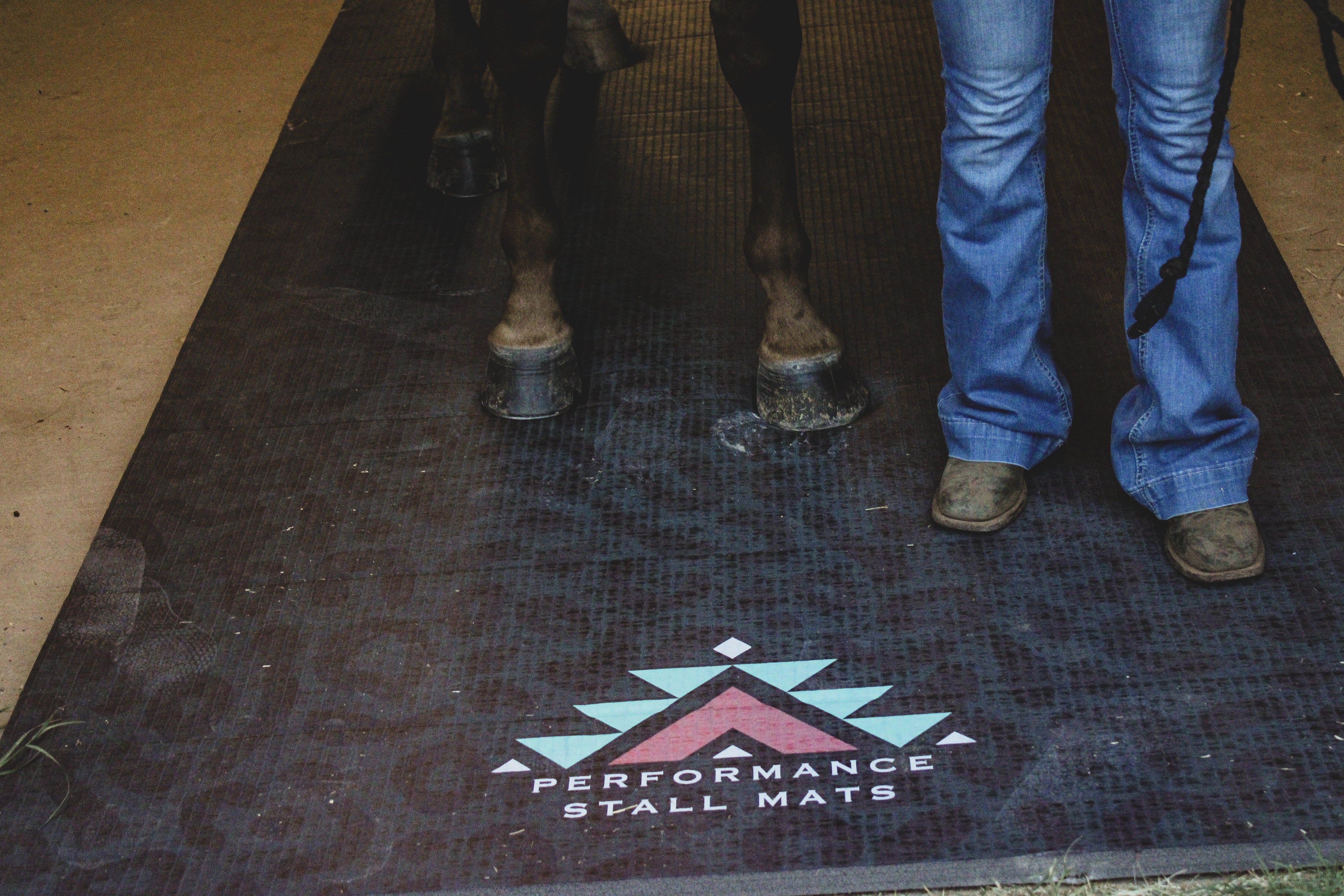 CUSTOM 5x10ft Stall Mat Black Leopard